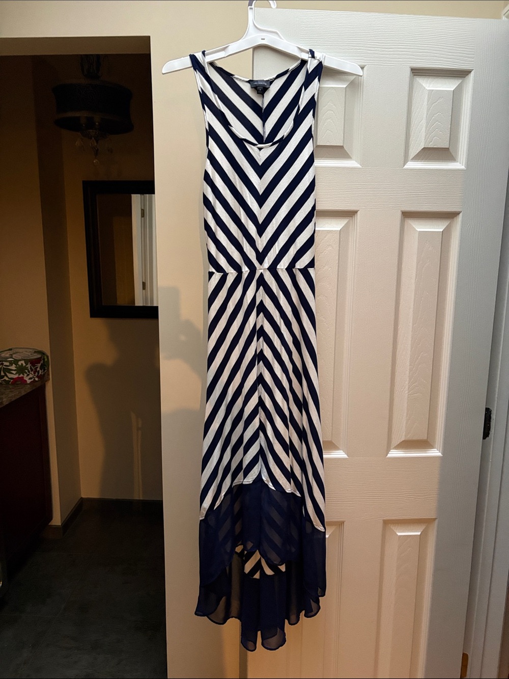 The Limited maxi dress Navy and White Striped High-Low Maxi Dress